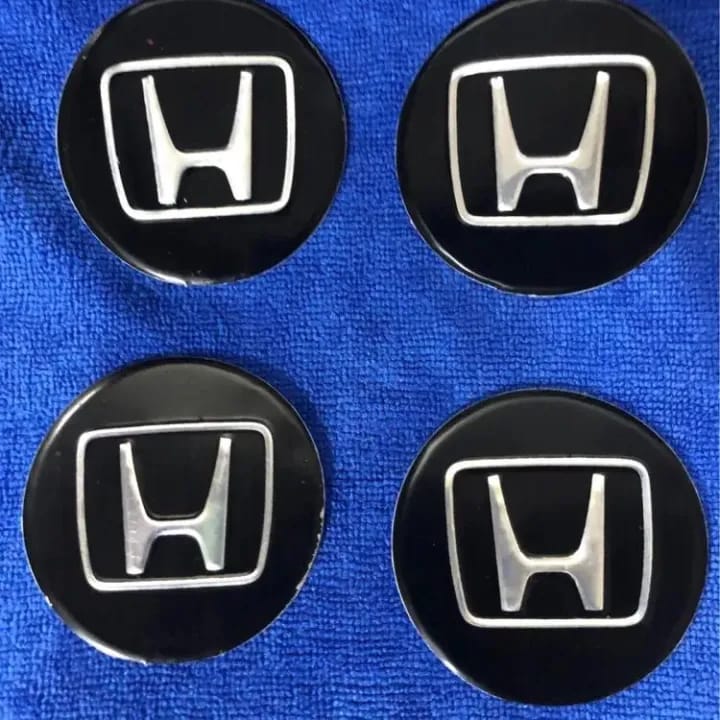 Honda Silicone Stickers Wheel Center Cap Black White