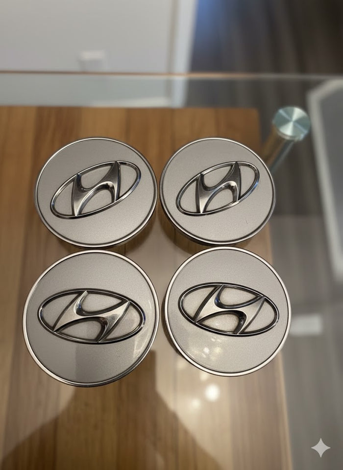 Hyundai Wheel Center Caps Silver (4pc) Premium Quality