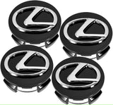 Lexus Wheel Center Caps Black (4pc) Premium Quality