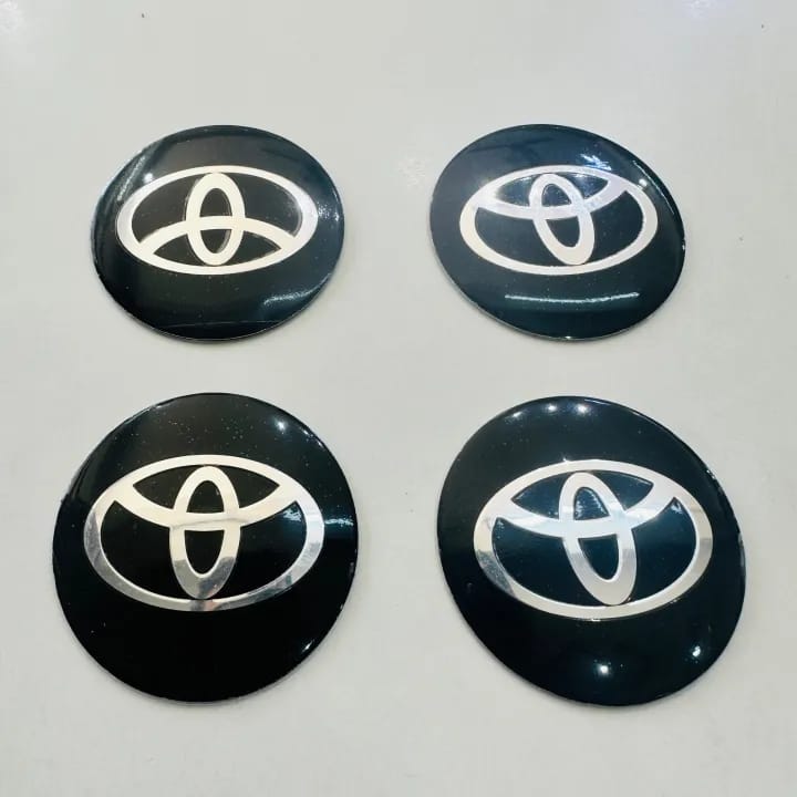Toyota wheel Center cap stickers black 2.2 inches 04 pcs