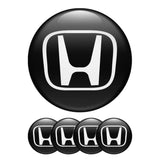 Honda Silicone Stickers Wheel Center Cap Black White