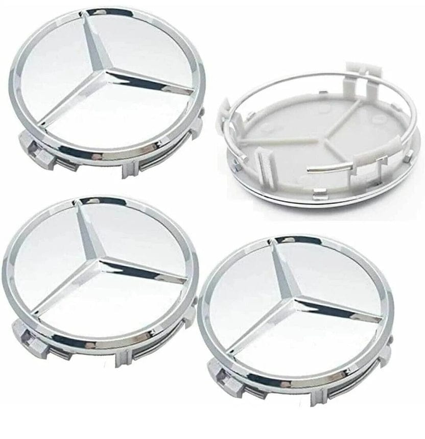 Mercedes Benz Wheel Center  Caps Silver (4pc) Premium Quality