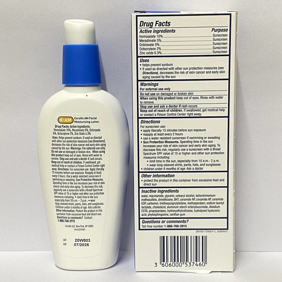 Cerave AM Facial Moisturizing Lotion SPF 30-Oil Free Face Moisturizer 3 oz.