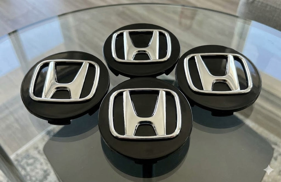 Honda Wheel Center Caps Black (4pc) Premium Quality