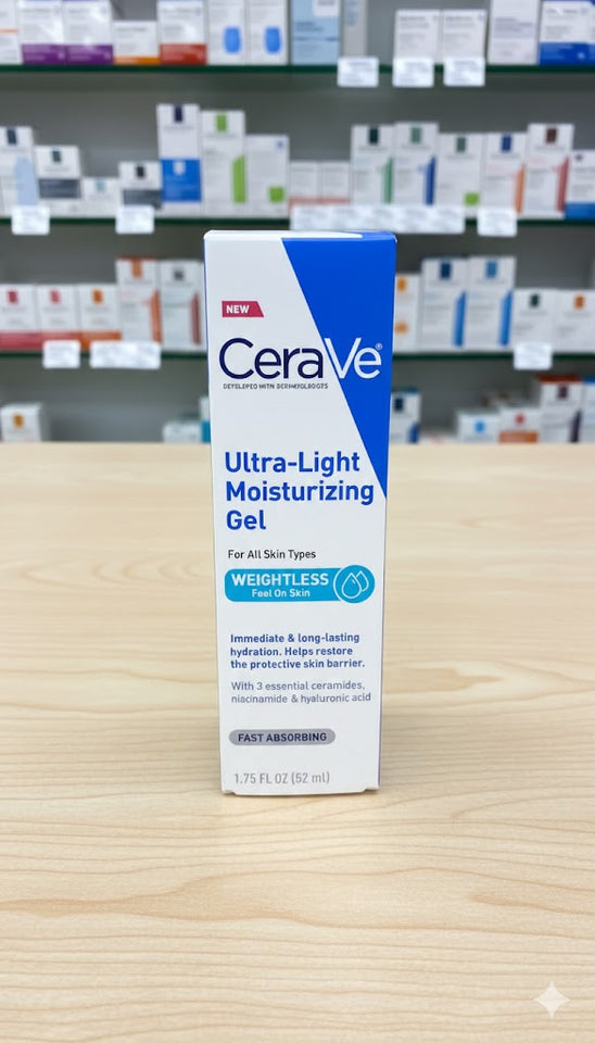 CeraVe Ultra-Light Moisturizing Gel | Hydrating Gel Face Moisturizer with Ceramides, Niacinamide, Hyaluronic Acid | Fragrance Free | Oil-Free | Weightless Mattifying Moisturizer | 1.75 FL Oz