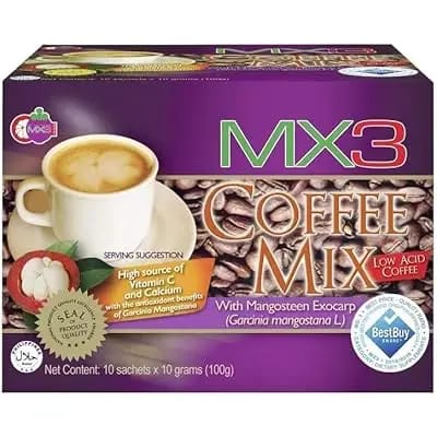 MX3 Coffee Mix with Mangosteen Exocarp – 10 Sachets x 10g (100g Box)