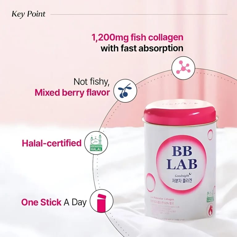 BB LAB Good Night Low Molecular Collagen Powder Stick Supplement – Mixed Berry Flavor (2g x 30 Sticks)