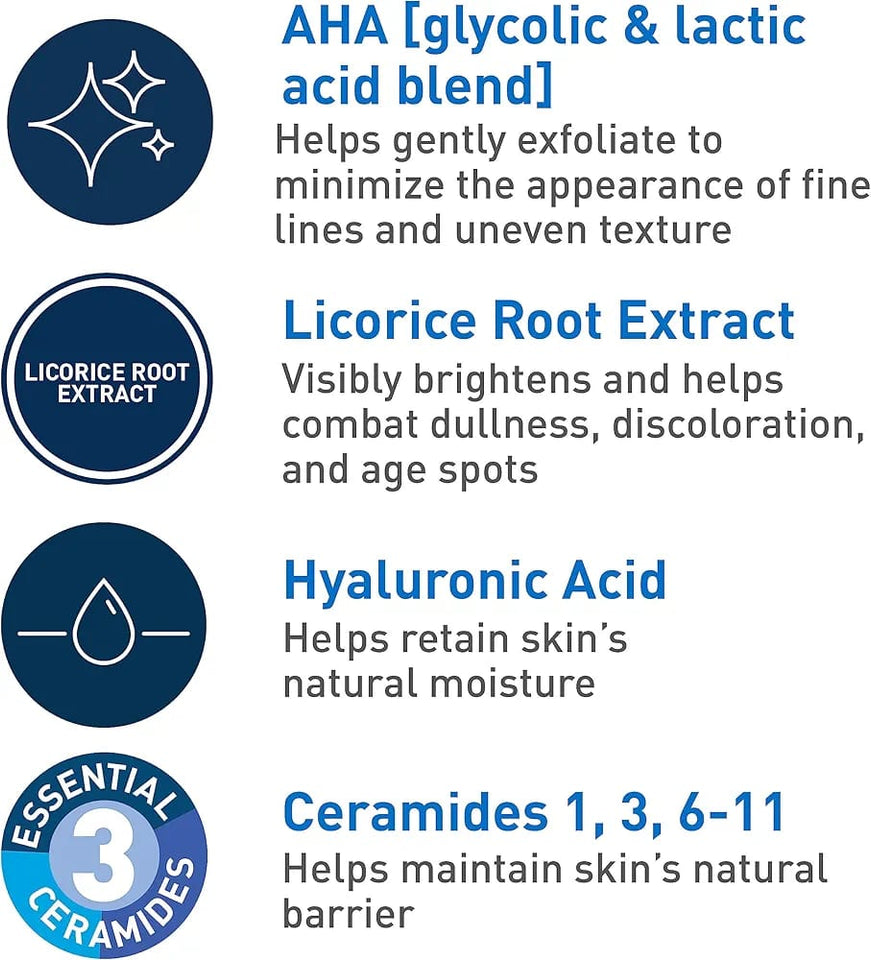 CeraVe Anti Aging Face Serum with Glycolic Acid, Lactic Acid, and Ceramides | Dark Spot Corrector for Face | 1.7 Ounce, 1.7 Fl Oz 50ml