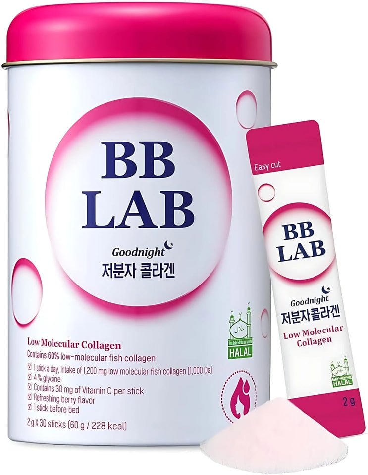 BB LAB Good Night Low Molecular Collagen Powder Stick Supplement – Mixed Berry Flavor (2g x 30 Sticks)