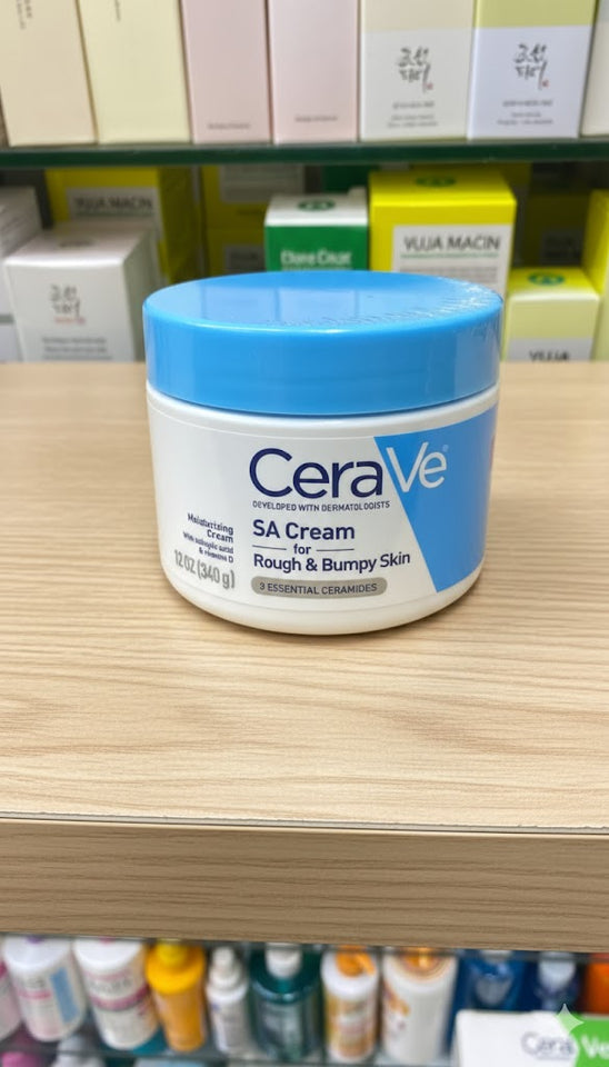 CeraVe SA Cream for Rough & Bumpy Skin 340g – Exfoliating & Moisturizing Body Cream with Salicylic Acid