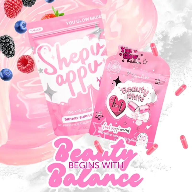 You Glow Babe Shepu Appu Shape Up Juice & Beauty White 4 in 1 Caps Bundle