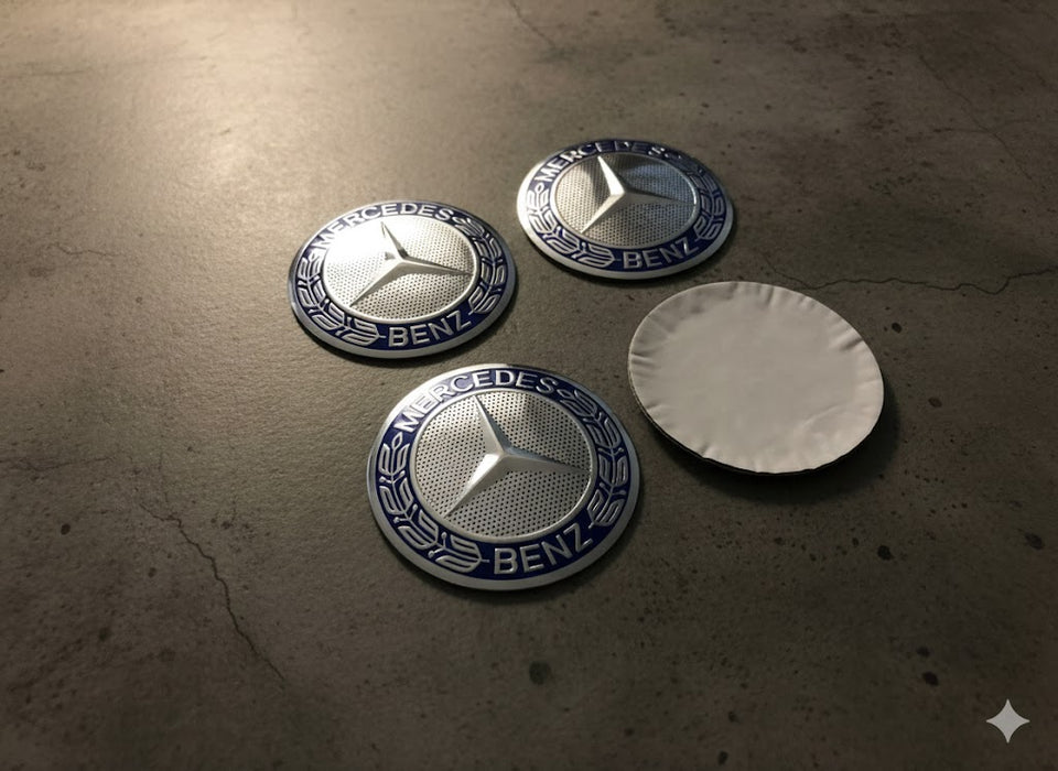 Mercedes-Benz wheel center cap stickers 75mm (4pc)