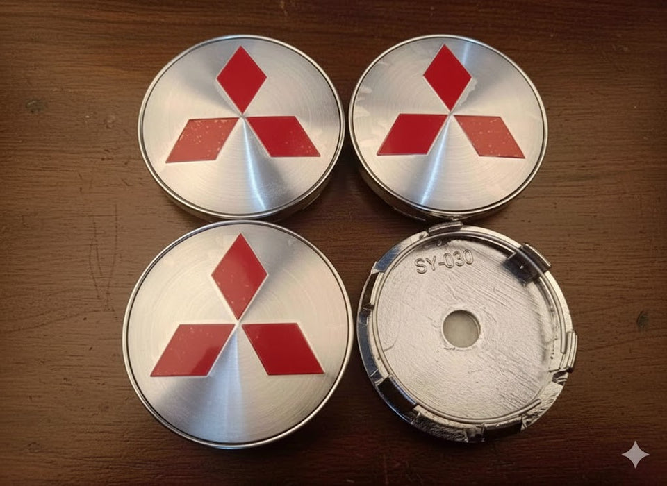 Mitsubishi Wheel Center Caps Silver  (4pc) Premium Quality