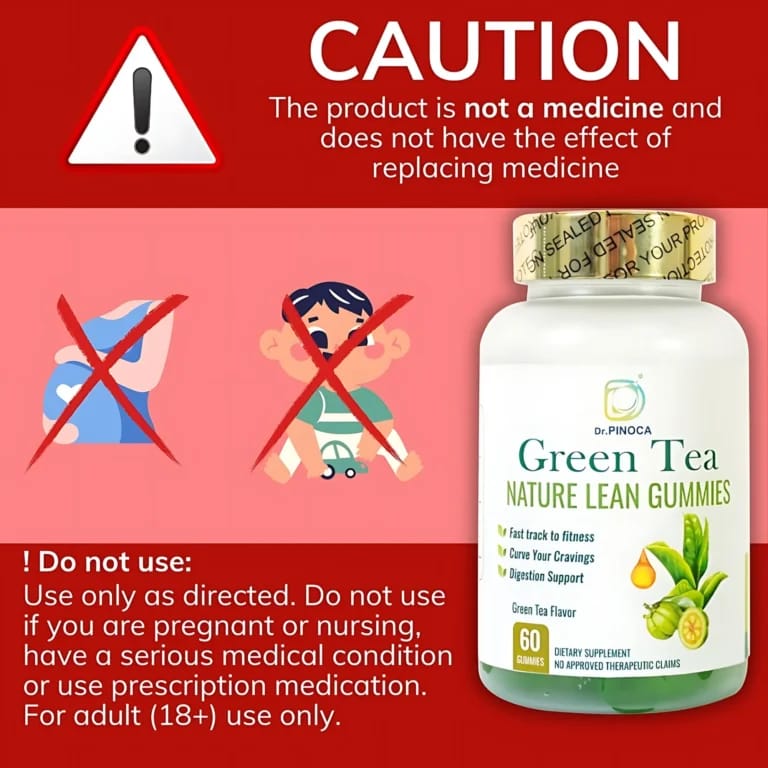 Dr. Pinoca Green Tea Nature Lean Gummies – 60 Gummies
