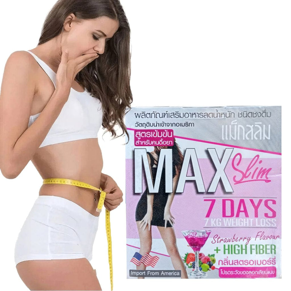 Max Slim 7 Days – Strawberry Flavor Slimming Powder Drink 10 x 15g