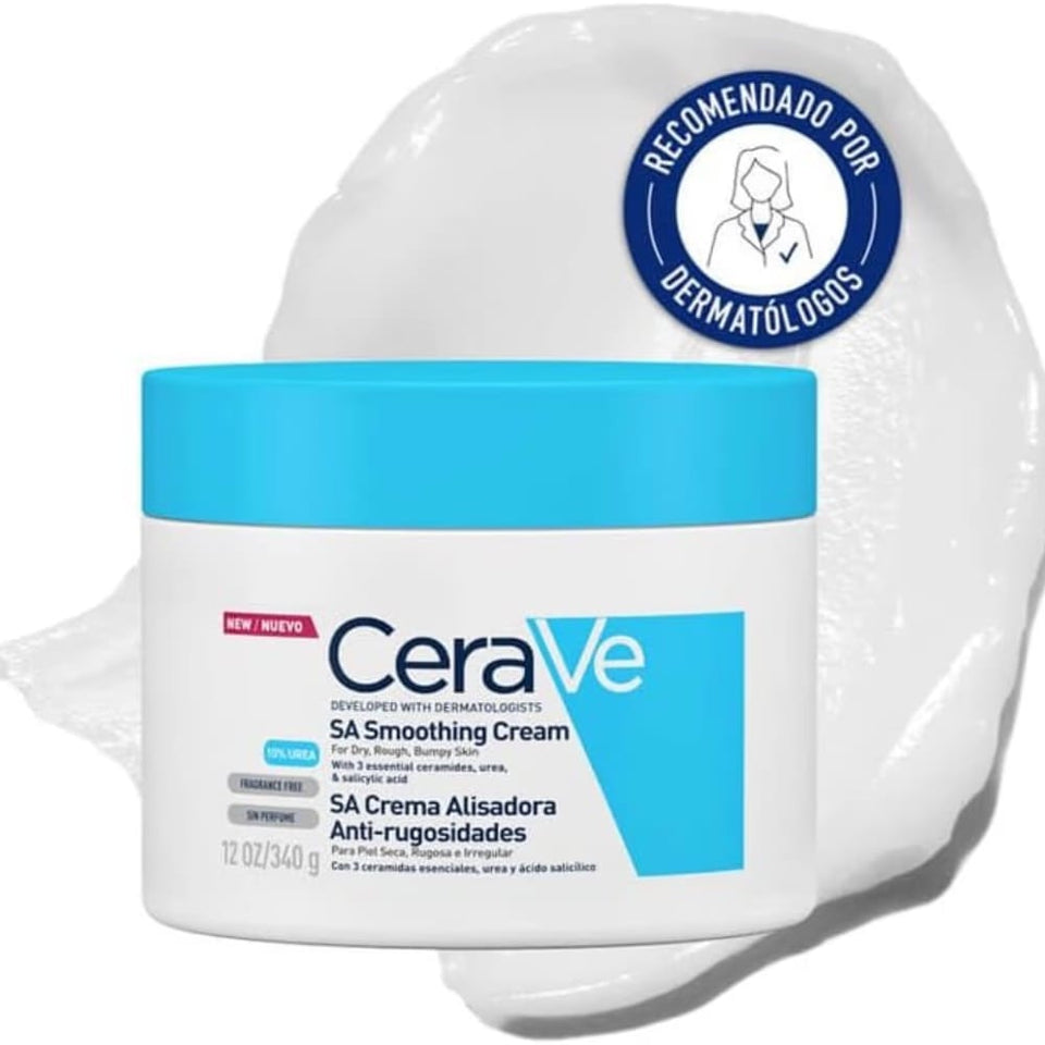 CeraVe SA Cream for Rough & Bumpy Skin 340g – Exfoliating & Moisturizing Body Cream with Salicylic Acid