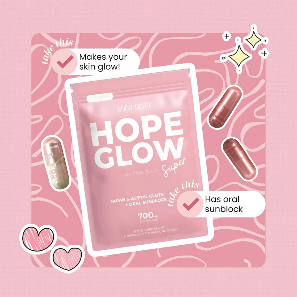 Luna Aura Hope Glow Advanced Glutathione Super Mini – 700mg (14 Capsules)