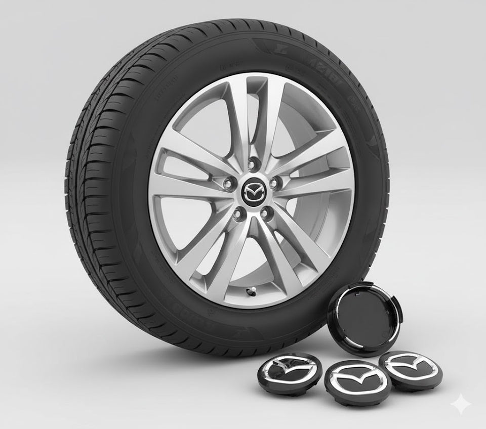 Mazda Wheel Center Caps Black (4pc) Premium Quality