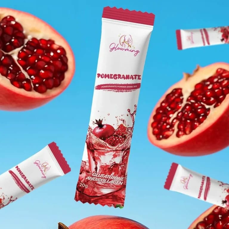 Glowming Pomegranate With Glutathione & Collagen Powder Drink Mix – 20g x 10 Sachets