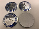 Mercedes-Benz wheel center cap stickers 75mm (4pc)