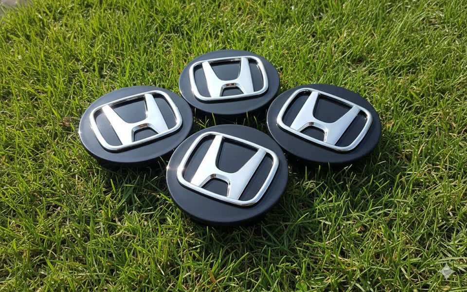 Honda Wheel Center Caps Black (4pc) Premium Quality