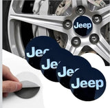 Jeep Wheel Center Caps Sticker - 4 Pcs 56mm Adhesive - Compatible with Jeep - 4 Pieces