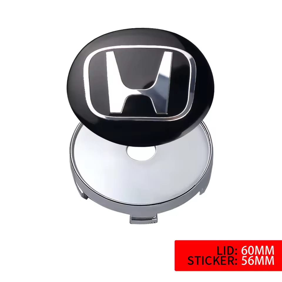 Honda Silicone Stickers Wheel Center Cap Black White