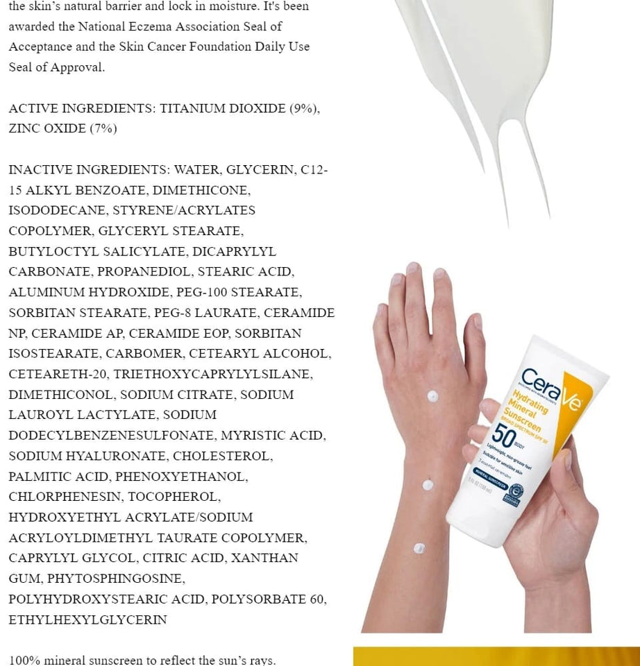 CeraVe Moisturizing Mineral Sunscreen 75 ml Face Sheer Tint SPF50