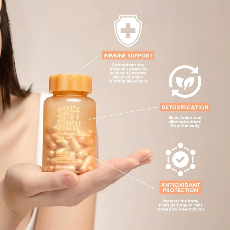 New Moon Soft Glow – S-Acetyl Glutathione, Rosehip, Collagen, Vitamins & Zinc – 30 Capsules (500mg)