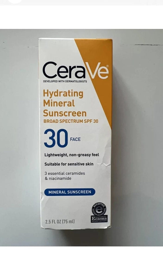 Cerave Hydrating Mineral Sunscreen SPF 30 Face Lightweight Ceramides