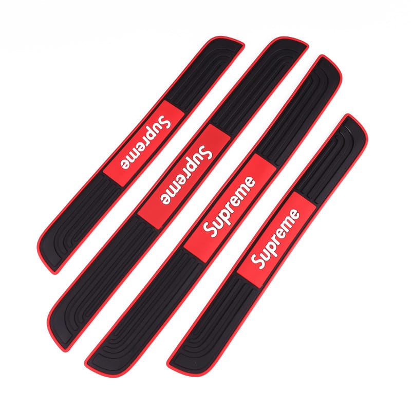 Supreme  Silicone Car Door Sill Scuff Plate Set of 4 Car Door Sill Protector Pads Silicone Door Sill Scuff Plate Sticker for Car Door Sill Protector