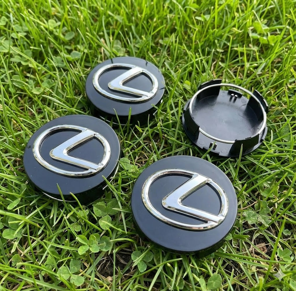 Lexus Wheel Center Caps Black (4pc) Premium Quality