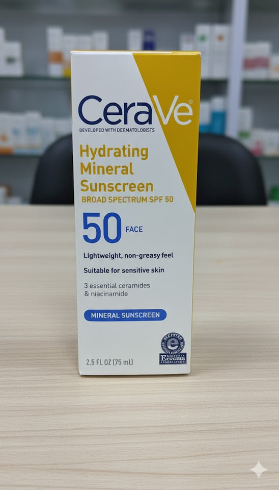 CeraVe Moisturizing Mineral Sunscreen 75 ml Face Sheer Tint SPF50