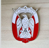 Abu Dhabi Badge Eagle Front Grill Car Emblem for Car 11x7.8x0.3cm Silver