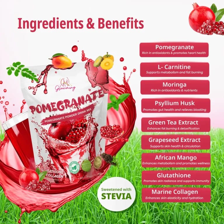 Glowming Health & Beauty Drink – Pomegranate (200g)