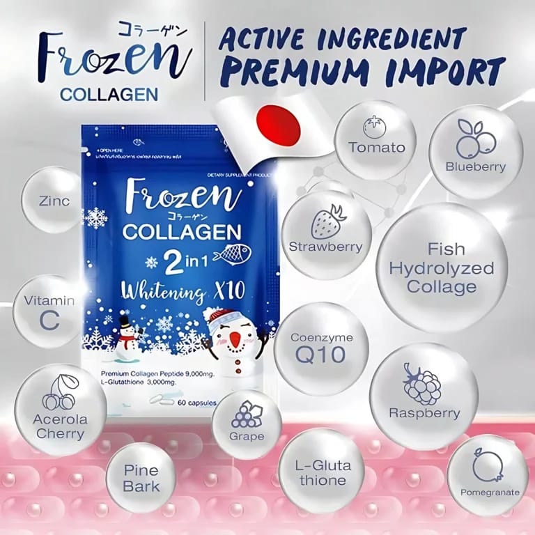 Frozen Collagen 2 in 1 Premium Collagen Supplements – 60 Capsules