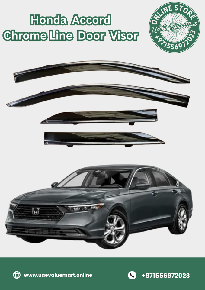 Honda Accord Chrome Line Door Visor Premium Quality