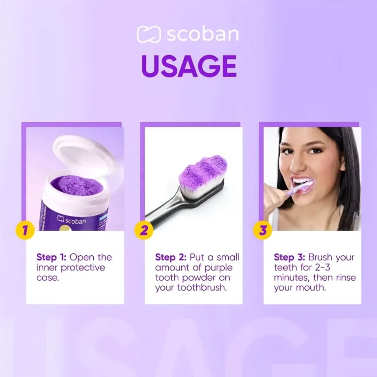 Scoban Purple Tooth Whitening Powder – 30g