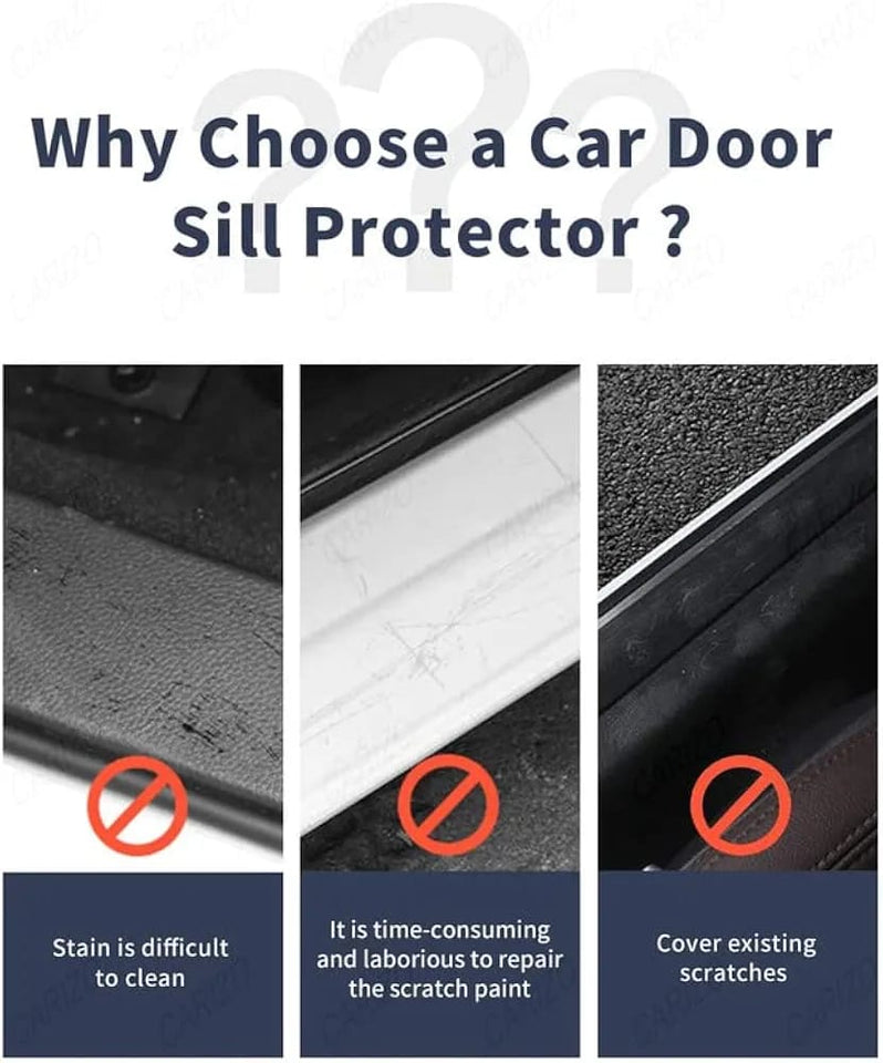 4×4 Off Road  Silicone Car Door Sill Scuff Plate Set of 4 Car Door Sill Protector Pads Silicone Door Sill Scuff Plate Sticker for Car Door Sill Protector