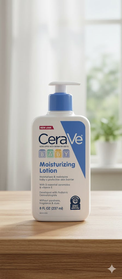 CeraVe Baby Lotion | 8 Ounce | Gentle Baby Skin Care with Hyaluronic Acid | Paraben and Fragrance Free