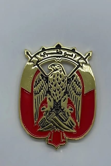 UAE Falcon Emblem Car Badge Sticker 9cm by 7cm, Silver Falcon Design with Flag, Front and Grill Falcon Car Badge. Abu dhabi Gold and Black