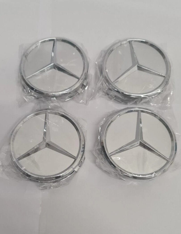 Mercedes Benz Wheel Center  Caps Silver (4pc) Premium Quality