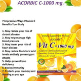 Acorbic Vit C – 1000mg Mix Powder Drink 12g x 10 Sachets – Orange Flavour