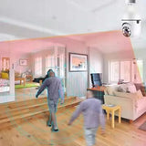 PTZ Light Bulb Camera with Motion Detection – Indoor 360° WiFi Security Camera with Pan Tilt Zoom, HD Video, Night Vision, LED Light, Wireless Surveillance for Home, Office, Garage – B22 Holder