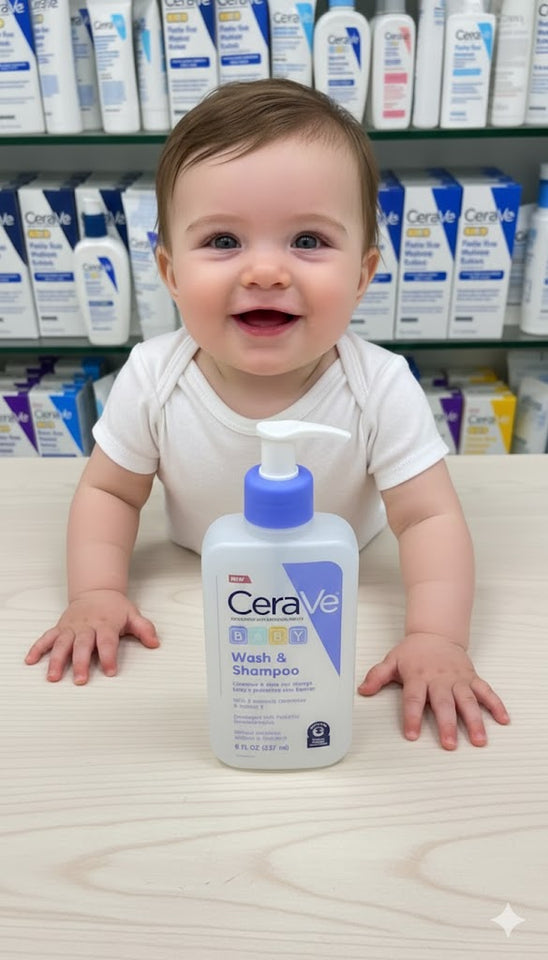 Cerave baby wash & shampoo, fragrance, paraben, & sulfate free shampoo for tear-free baby bath time, 8 ounce