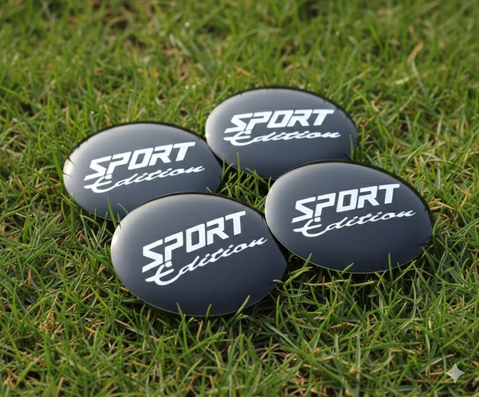 SPORT Edition Logo Car Wheel Center Cover Sticker Hub Cap Emblem Badge Decal Sticker 4pcs 56mm