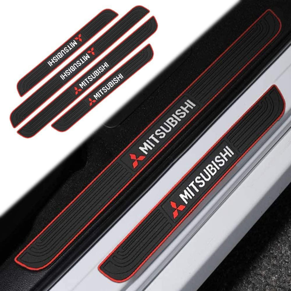 Mitsubishi  Silicone Car Door Sill Scuff Plate Set of 4 Car Door Sill Protector Pads Silicone Door Sill Scuff Plate Sticker for Car Door Sill Protector
