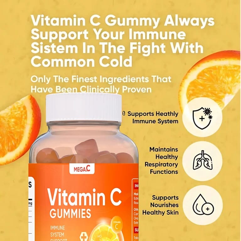 Mega C Vitamin C Gummies – Adult Immune Support Supplement (60 Gummies)