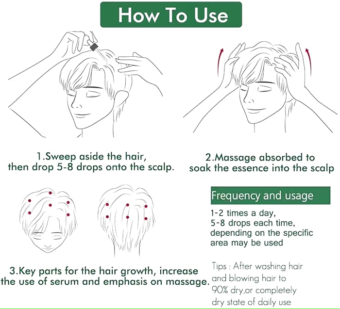 Hair Regrow 7 Day, Ginger Germinal Essential Oil Hair Growth Hair Loss Treatment Hair Care Hair Growth Serum for Men & Women, 30ml