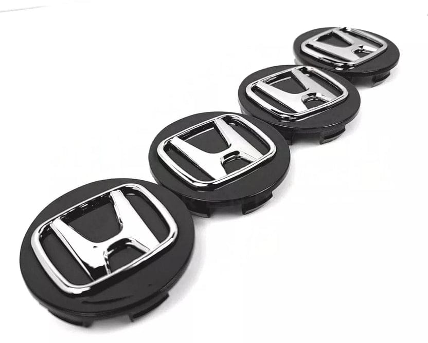 Honda Wheel Center Caps Black (4pc) Premium Quality